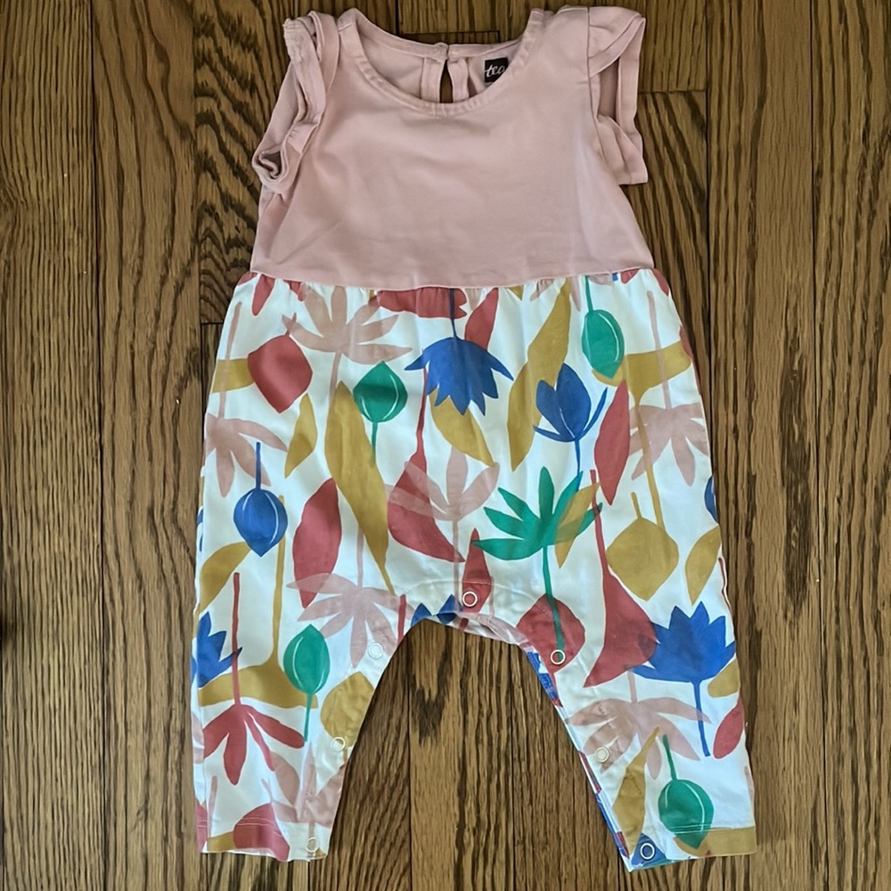 Tea Collection Kids One Pieces - Pink, Green, Blue Floral - Picture 4 of 6